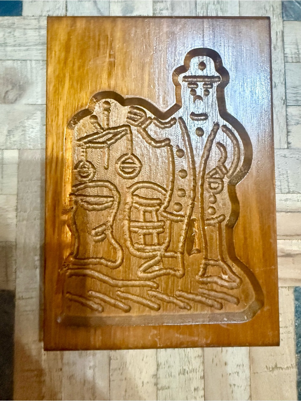 Vintage Hand-Carved Dutch Speculaasplank (Cookie Mold Board)